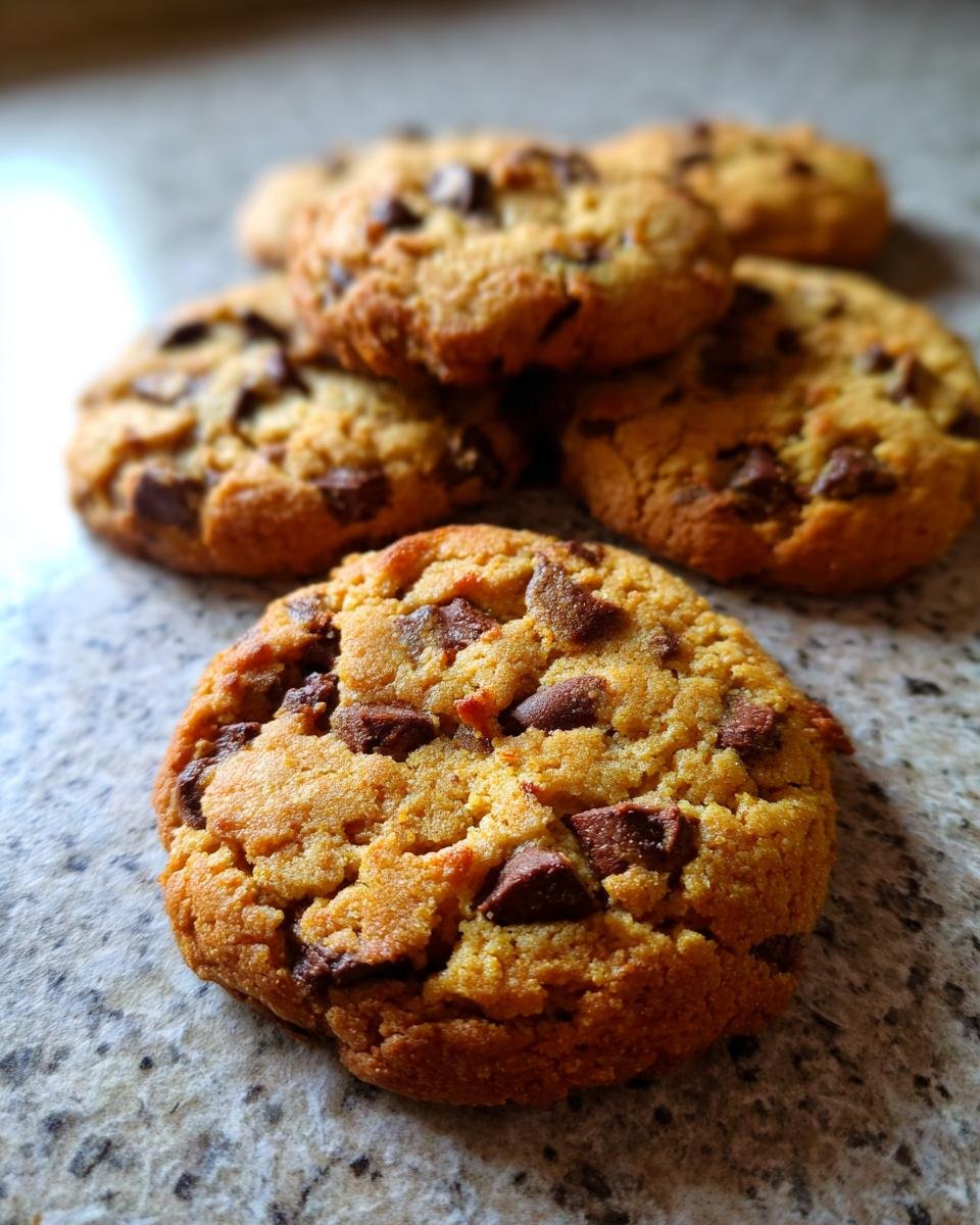 Close-up of delicious chocolate chip cookies without brown sugar, showcasing their golden-brown texture and generous chocolate chunks.