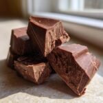 A small pile of rough-cut chunks of dark chocolate, essential for Homemade Dark Chocolate Honey Mints.