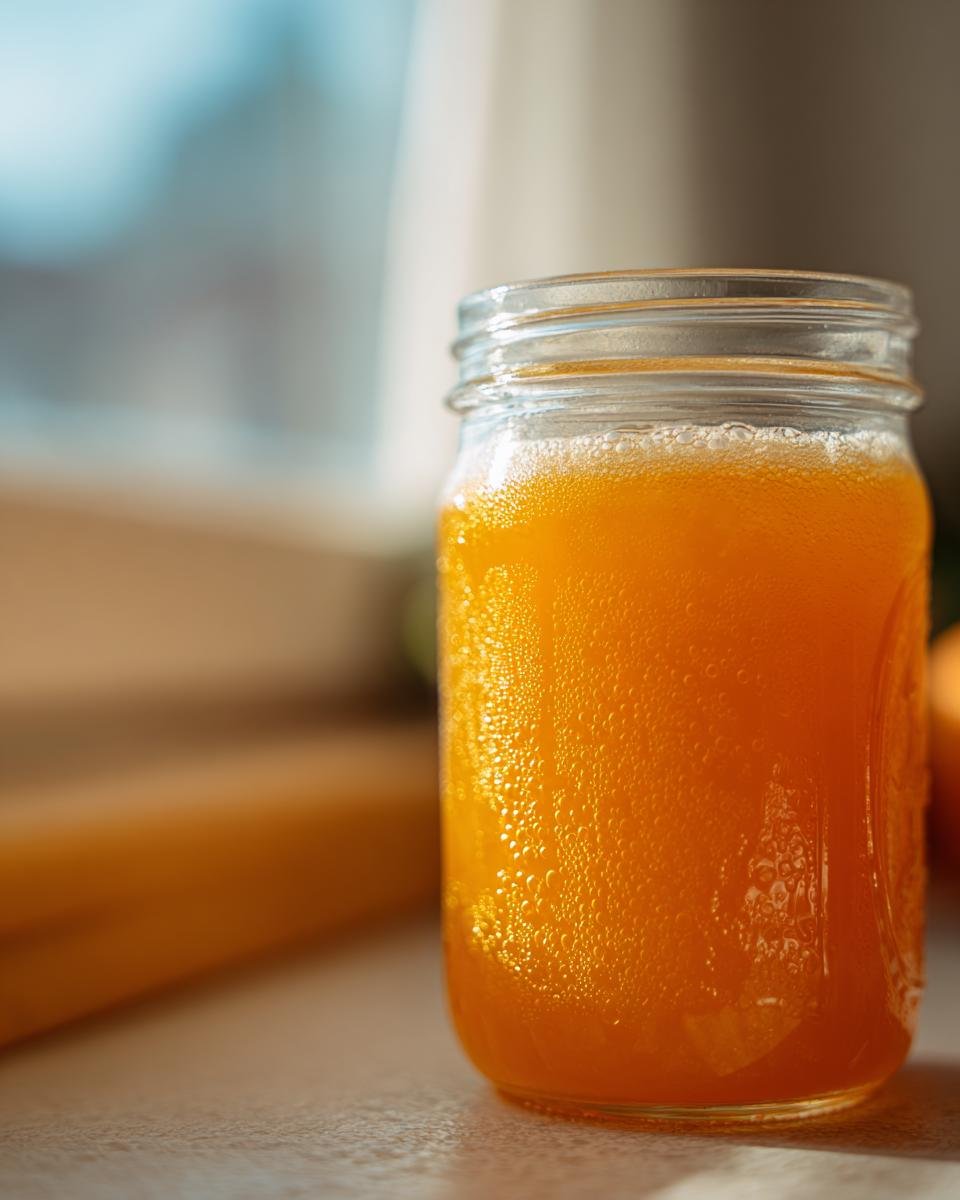 Close-up of a cold, refreshing DIY Natural Electrolyte Drink in a glass mason jar, showing condensation droplets.