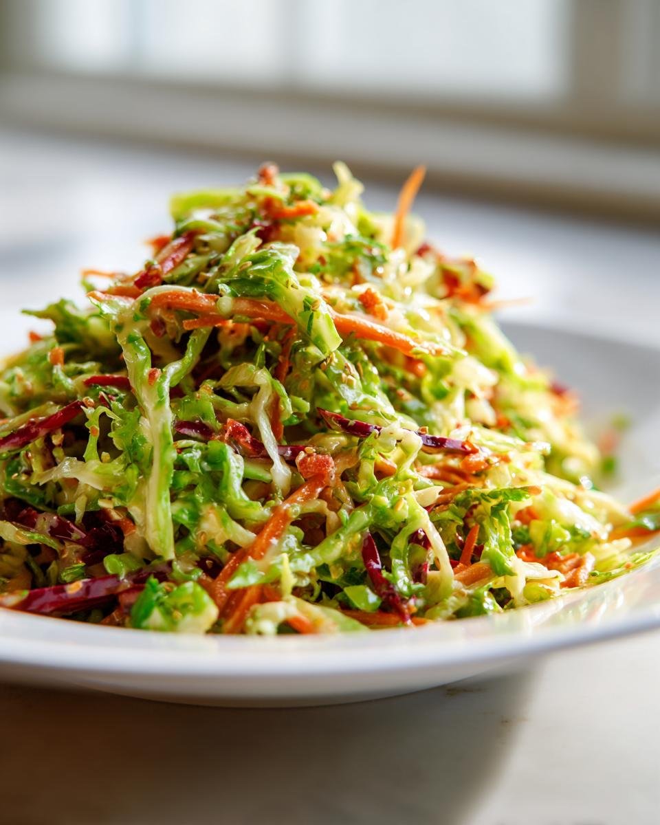 A mound of vibrant Seattle Teriyaki Restaurant Coleslaw featuring shredded cabbage, carrots, and a light dressing.